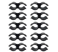 Abrazaderas de manguera de nailon de doble agarre, paquete de 10 abrazaderas de panel de valla de enlace de cadena de 24 mm, abrazaderas de tubo doble de plástico, clip de enlace de estante de