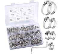 Abrazaderas de Manguera de Resorte,Línea de Combustible Manguera Clips,73 piezas ajustables de 6 a 38 mm, juego de abrazaderas de tubo de acero inoxidable de 7 tamaños, para tuberías de agua
