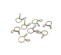 Abrazaderas de manguera galvanizadas de doble oreja de 1/2/3/5 piezas | Clips de resorte de alambre de acero para automoción, lavadora, líneas de combustible y agua - Cierres de crimpado estilo