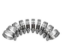Abrazaderas de manguera tornillo sin fin ajustables 5 a 51 mm, kit 30 piezas, acero inoxidable, for plomería