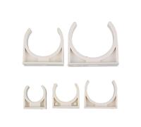 Abrazaderas de PVC en forma de U para, Abrazaderas de tubería agua PVC blanco, 16-50mm, paquete 10 for riego jardín y tanque acuario(25mm)