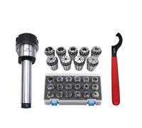 Abrazaderas de resorte for portabrocas de sujeción MT2, MT3, MT4, ER25, 15 piezas, MT2, ER25, M12, ER25, mango cónico Morse, juego de MT2, MT3, MT4, ER25(AA (0.008mm),MTB2-ER25-9PCS)