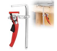 Abrazaderas de tornillo, riel guía de 160 x 60 mm: riel de guía, abrazadera de mesa de acero para lijar, corte con capacidad de 160 mm y profundidad de garganta de 60 mm (rojo 1)