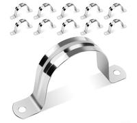 Abrazaderas de tubería de acero inoxidable para tuberías de agua y cables, accesorios de montaje en forma de U 304 para fijación segura de manguera, 10 mm-80 mm con paquete de 10 o 20 (50 mm, 10