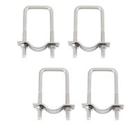 Abrazaderas de tubo cuadradas de acero inoxidable 304 de 6 x 42 x 65 mm, con placas y tuercas, abrazadera de hebilla tubular (4 unidades)