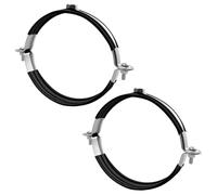 Abrazaderas de tubo de 110 mm, galvanizadas con inserto de goma, abrazaderas para tubo de ventilación, manguera de extracción, abrazaderas para soporte de tubos, abrazadera negra de goma