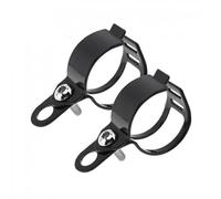 Abrazaderas de Tubo de Luz 2 soportes montaje para luz señal motocicleta 30 a 43 mm para horquilla delantera motocicleta, kit completo soporte lámpara soporte de ventosa montaje(Black)