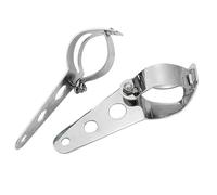 Abrazaderas de Tubo de Luz Soporte de Barra de Luz Soporte universal para faro de motocicleta, soporte de horquilla para faro delantero, abrazadera ajustable para motor.(SILVER S)