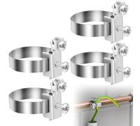 Abrazaderas de tubo de tierra (4 unidades, 8-52 mm, acero inoxidable V2A) | Abrazadera de tierra ajustable resistente a la corrosión para bridas, distribuidor, protección contra rayos