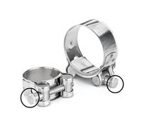 Abrazaderas de tubo manguera potente acero inoxidable 304, tuberías aire y agua escape, sellado duradero, herramienta soldadura reparación fuerza(Hex,23-25mm(1pcs))