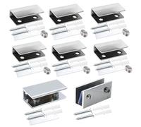 Abrazaderas de Vidrio 8 Piezas Soporte Cristal Acero Inoxidable 304 Pulido Soporte Estante Cristal Ajustable para Espesor 8-12MM, Soporte de Abrazadera de Vidrio para Ducha o Escalera