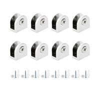 Abrazaderas De Vidrio 8Pcs Zinc Alloy Home Adjustable Door Glass Clamp Brackets Clips Holder Support(Small for 5-6mm)
