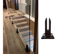 Abrazaderas de vidrio para barandilla de vidrio, kit de sistema de abrazadera de valla de piscina, soporte de soporte, conector de base de vidrio (negro, 16 cm de alto, 21 unidades (negro, 16 cm, alto