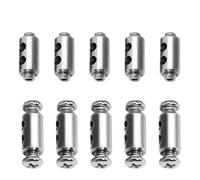 Abrazaderas for cables de acero 1-3,0 mm, con doble orificio, ajuste tornillo, cierres telescópicos, accesorios fijación, 10/20/50/100 unidades Para Caminar Y Andar En Bicicleta(SizeD-10pcs)