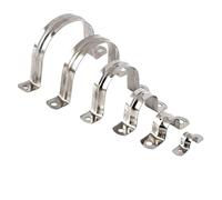 Abrazaderas for conductos de acero inoxidable, 100 Uds., hebilla en forma de U de acero inoxidable, sillín de tarjeta, abrazadera fija for tubo de agua, aro de garganta(201 M14)