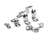 Abrazaderas for conductos de acero inoxidable 200 piezas Tarjeta de tubo engrosado de acero inoxidable Abrazadera for tubería de agua tipo U Silla de montar a caballo Soporte de aro de garganta(10mm)