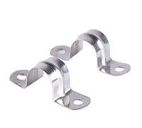 Abrazaderas for conductos de acero inoxidable 200 Uds. Abrazaderas for tubos en forma de U, correa de dos orificios de acero inoxidable, Clip for tubo de conducto, abrazadera de 2 orificios for agua