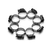 Abrazaderas Metalicas Para Tubos 10/20pcs Black Worm Drive Hose Clamps for 3/8in. Stainless Steel Adjustable Fuel Pipe Line Size Clip Hoop Clamp(10pcs 16-25mm)