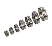 Abrazaderas Metalicas Para Tubos 25pcs Hose Clamps Single Ear Stepless 4.7-23.5mm 304 Stainless Steel Cinch Clamp Rings for Sealing Kinds of(13.5-16.2mm)