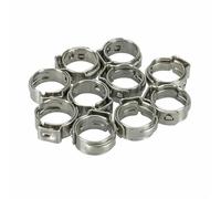 Abrazaderas Metalicas Para Tubos 25pcs Hose Clamps Single Ear Stepless 5.8-23.5mm 304 Stainless Steel Cinch Clamp Rings for Sealing Kinds of(10.8-13.3mm)