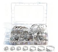 Abrazaderas Metálicas para Tubos 60 Piezas 8-38mm - Abrazadera de Acero Inoxidable - Kit de Abrazaderas