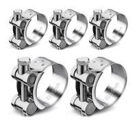 Abrazaderas Metalicas para Tubos,Forreen 5 Piezas Abrazaderas de Perno Articulado de Acero Inoxidable,Abrazaderas de Acero Inoxidable Ajustable 32-35 mm,para Tubo de Escape de Motocicleta,Tubos