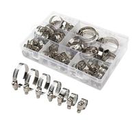 Abrazaderas Metalicas Tubos Abrazaderas de manguera ajustables, abrazadera aro acero inoxidable for sujetadores grifo tubo combustible, 45-100 Uds(100 Pcs)
