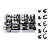Abrazaderas para Cables - 112 Piezas 10 Tamaños Kit Surtido de Tubos Acero Inoxidable con Aislamiento y Almohadillas Goma