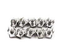 Abrazaderas para cables de acero inoxidable 304 M6 con perno simple y cojinete simple (10 unidades)