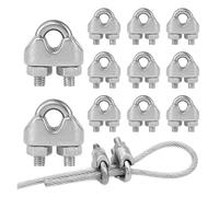 Abrazaderas para cables metálicos, U tipo plata 3m m de la abrazadera del cable de la cuerda de alambre M3 12 o 24 piezas 304 acero inoxidable(24 Pcs)