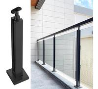 Abrazaderas Para Postes De Barandilla De Vidrio Negro Con Conectores, Para Interiores Y Exteriores, Balcones, Escaleras, Terrazas, Patios, Cercas De Vidrio, Pasamanos Redondos O Cuadrados, Tira De Go