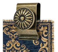Abrazaderas para tapiz, 4 piezas, decoración de arte textil, clips de metal para colgar alfombras (bronce)