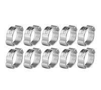 Abrazaderas para Tubos, Akozon 10pcs Abrazadera de Manguera Acero Inoxidable Dos Orejas Pipe Clip Hoop Plomería Sujetador Fule Petrol Pipe Tube(13-15MM)