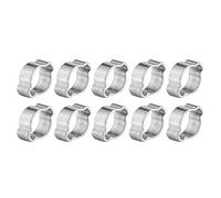 Abrazaderas para Tubos, Akozon 10pcs Abrazadera de Manguera Acero Inoxidable Dos Orejas Pipe Clip Hoop Plomería Sujetador Fule Petrol Pipe Tube(9-11MM)