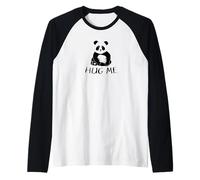 ¡Abrázame! Simpático Oso Panda Camiseta Manga Raglan