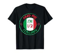 Abrázame, soy 1/2 mitad italiano divertido, estadounidense, italiano, hombre y mujer Camiseta