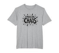 Abrazando el Caos: Declaración atrevida para los Rebeldes Camiseta, Hombre Tallas Grandes, Gris Jaspeado, 5X Alto