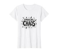 Abrazando el Caos: Declaración atrevida para los Rebeldes Camiseta, Mujer, Blanco, L