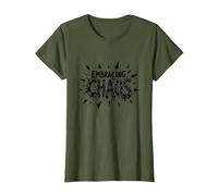 Abrazando el Caos: Declaración atrevida para los Rebeldes Camiseta, Mujer, Verde Oliva, XS
