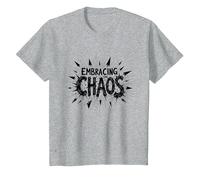 Abrazando el Caos: Declaración atrevida para los Rebeldes Camiseta, Niños, Gris Jaspeado, 4 años