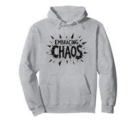 Abrazando el Caos: Declaración atrevida para los Rebeldes Sudadera con Capucha, Unisex para Adultos, Gris Jaspeado, XXL