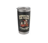 Abrazando el caos Funny Donkey y Opossum Scooter Vaso térmico de acero inoxidable de doble pared