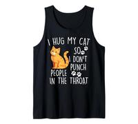 Abrazo a mi Gato para no Golpear a la Gente en la Garganta Camiseta sin Mangas