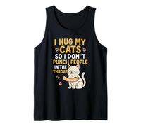 Abrazo a mis Gatos para no Golpear a la Gente en la Garganta Camiseta sin Mangas
