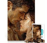 Abrazo Apasionado︰ Retrato de Amantes con técnica Impasto, Rompecabezas de 1000 Piezas para Adultos, lógica Clara, Juguete Relajante, diversión, Corte Perfecto, Regalo Elegante (38x52cm)