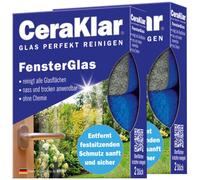 abrazo CeraKlar FensterGlas - 4 limpiacristales, 2x2 piezas - Limpiacristales para una limpieza profunda y sin rayas