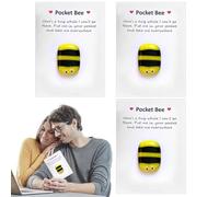 abrazo de bolsillo, abrazo de bolsillo animal | 3 bonitas tarjetas de felicitación de bolsillo con adornos de animales de resina de aliento, decoración animal con abeja de bolsillo