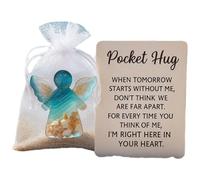 Abrazo de Bolsillo de Ángel en Memoria de Los Fallecidos, Apoyo Emocional para El Duelo, Ángel Playero con Tarjeta, Simbolismo Curativo y Guardián de La Memoria, (1pc)