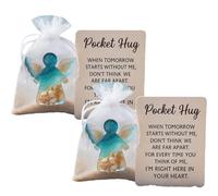 Abrazo de Bolsillo de Ángel en Memoria de Los Fallecidos, Apoyo Emocional para El Duelo, Ángel Playero con Tarjeta, Simbolismo Curativo y Guardián de La Memoria, (2pcs)