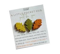 Abrazo de bolsillo de arce, recuerdo de bolsillo de madera, decoración rústica portátil de hojas de otoño para niños, amantes, amigos